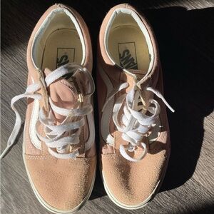 Vans Peach and White Casual Sneakers - dusty rose muted pink